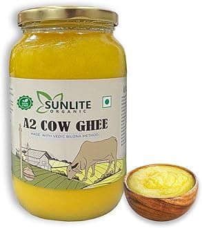 A2 Desi Cow Ghee 1000ml Glass Bottle I Non-GMO, Lab Tested Curd Churned Bilona Method Cow Ghee I Grass-Fed A2 Cow Milk I Indian Origin A2 Desi Ghee