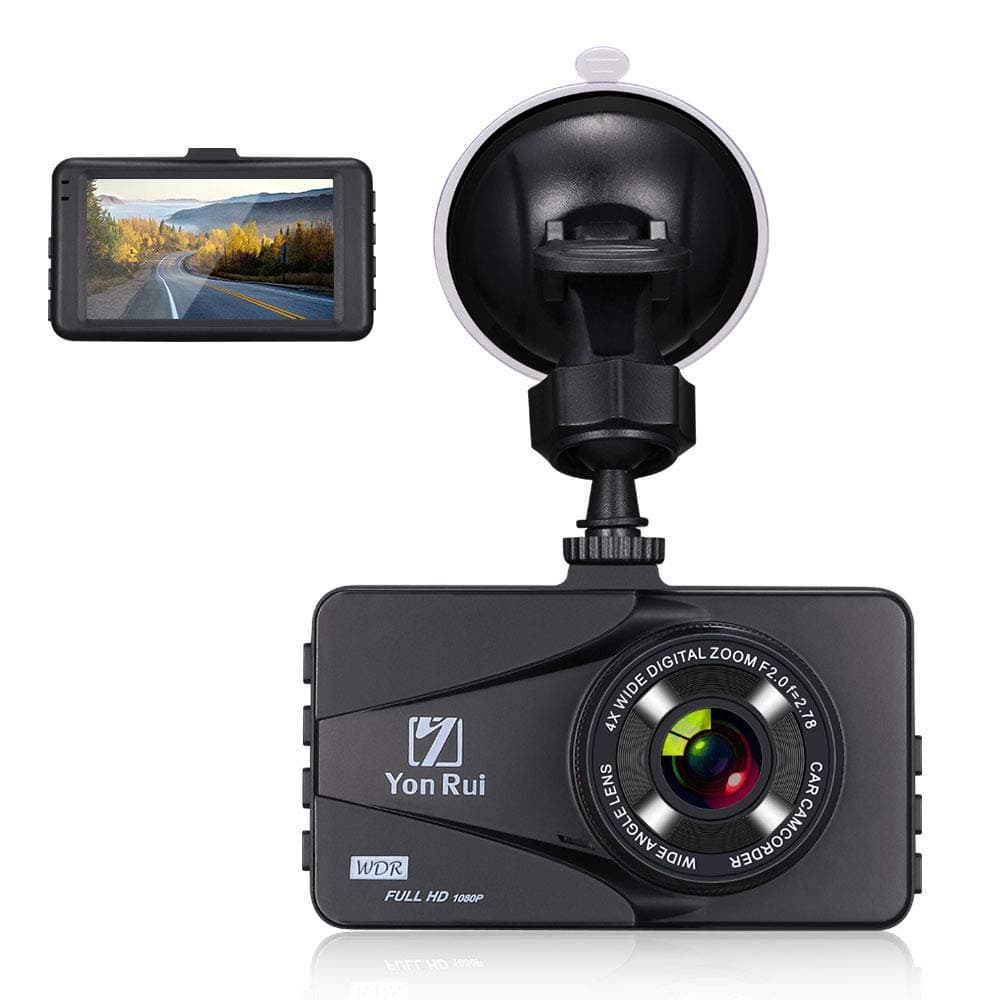 Dash Cam Dashboard Camera Recorder- 3 Full HD 1080P Car DVR Night Vision Camera Recorder for Cars Automobile Camera Dashboard with G-Sensor Motion Detection,WDR, Loop Recording (TF Card Not Included)