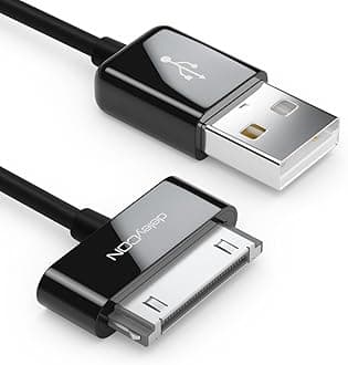1m 30-Pin USB Cable - Dock Connector Sync- Charging- & Data Cable - Compatible with IPhone 4s 4 3Gs 3G IPad IPod - Black