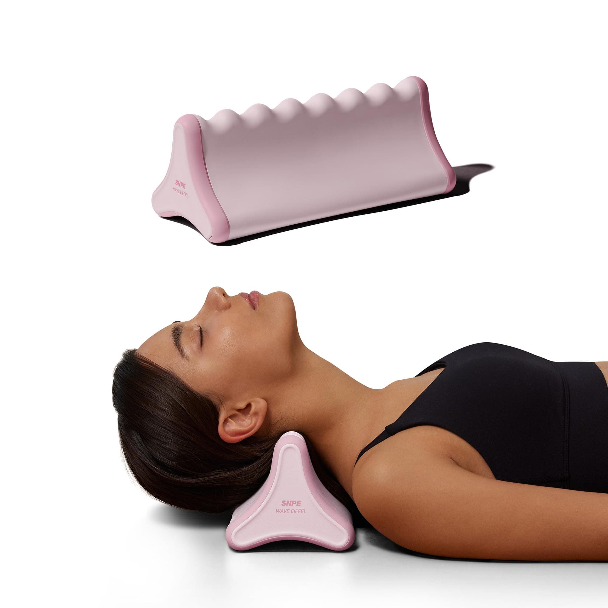 Wave Eiffel II - 3 Different Edged, Whole Body Massage Tool, Neck, Shoulder, Back, Lower Back, Hip Muscle Pain Relief, Trigger Point & Deep Tissue Muscle Release (Sweet Pink)
