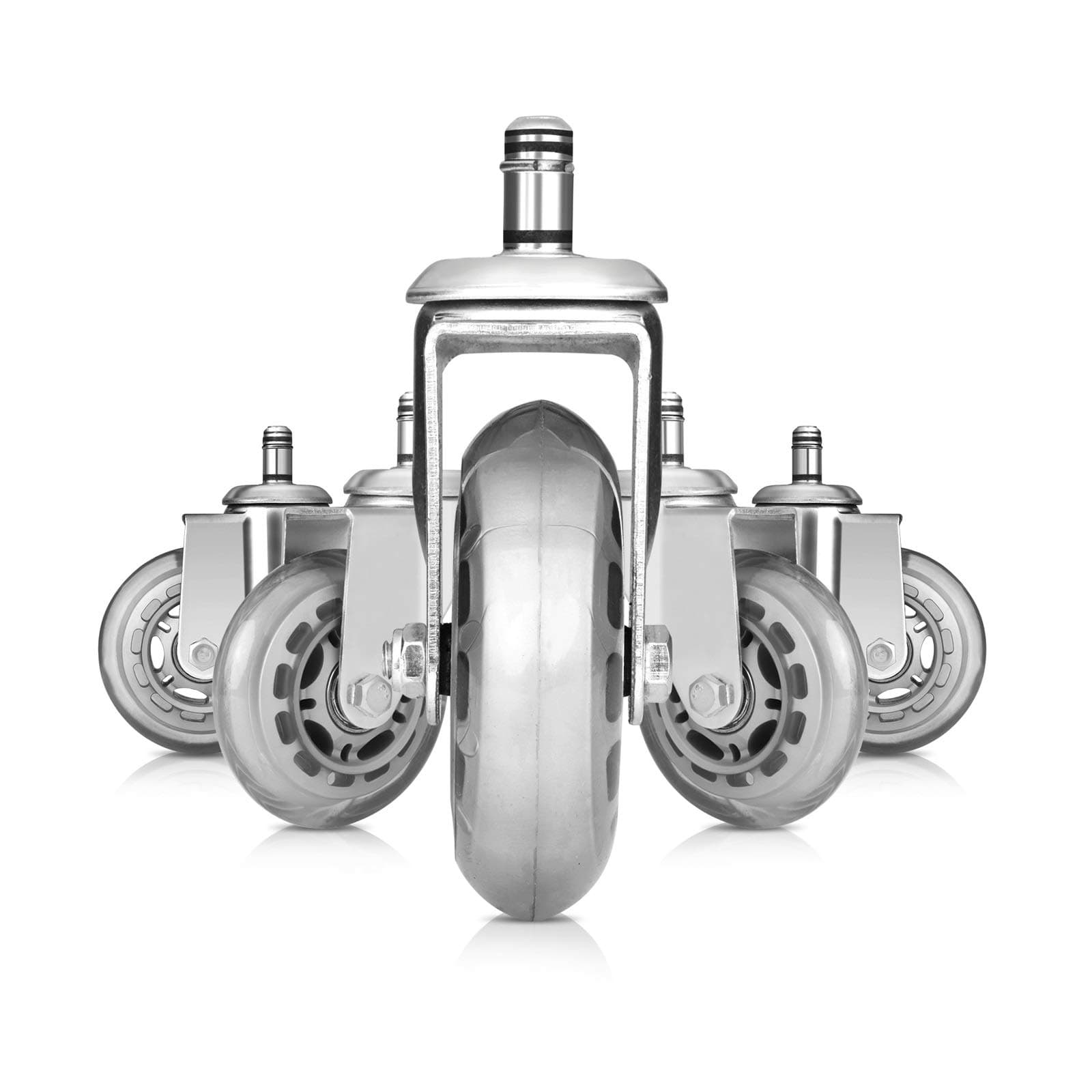 Heavy Duty Caster Wheels Replacement,Premium Rubber Wheels for Office Chairs,Rolling Stools,or Drafting Chairs,Universal Rollerblade Smooth-Rolling Protective Casters(Set of 5)