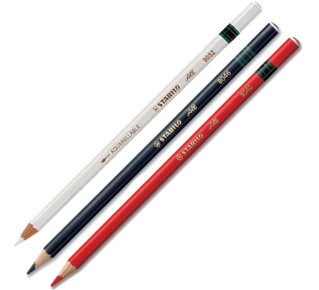 All 3x Pencils (Black-Red-White)