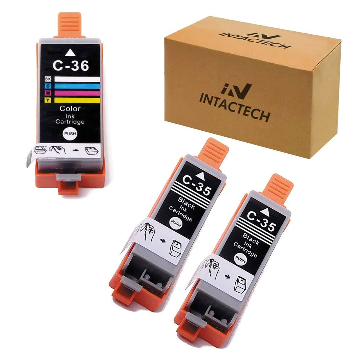 Intactech PGI-35 & CLI-36 Ink Cartridges Compatible with Canon PGI35 CLI36 Ink Use for Canon PIXMA iP110 iP100 mini260 mini320 TR150 Printer 3-Pack