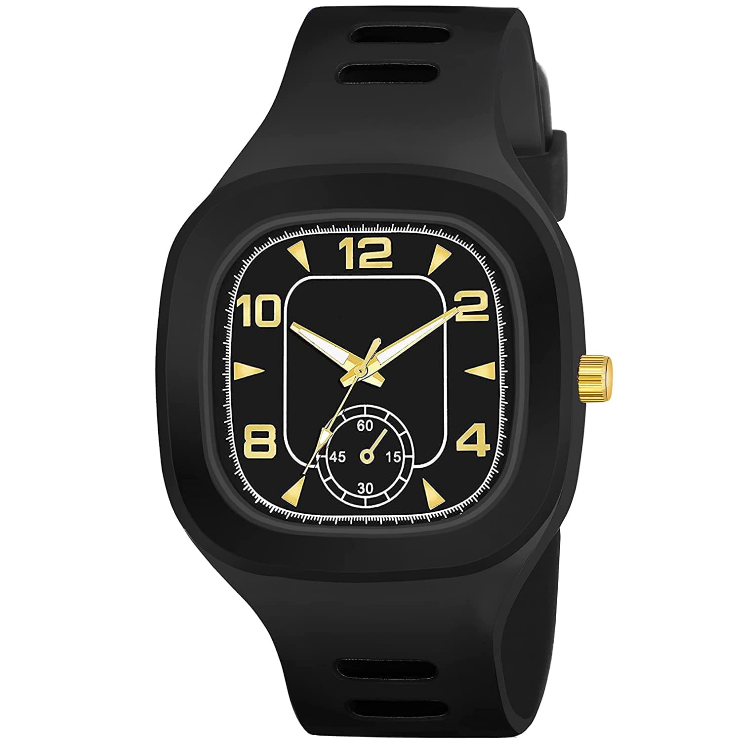 SWADESI STUFF Multi Dial Square 6 Crono Stylish Latest Generation Designer Rubber Strap Analog Watch - for Boys & Girls