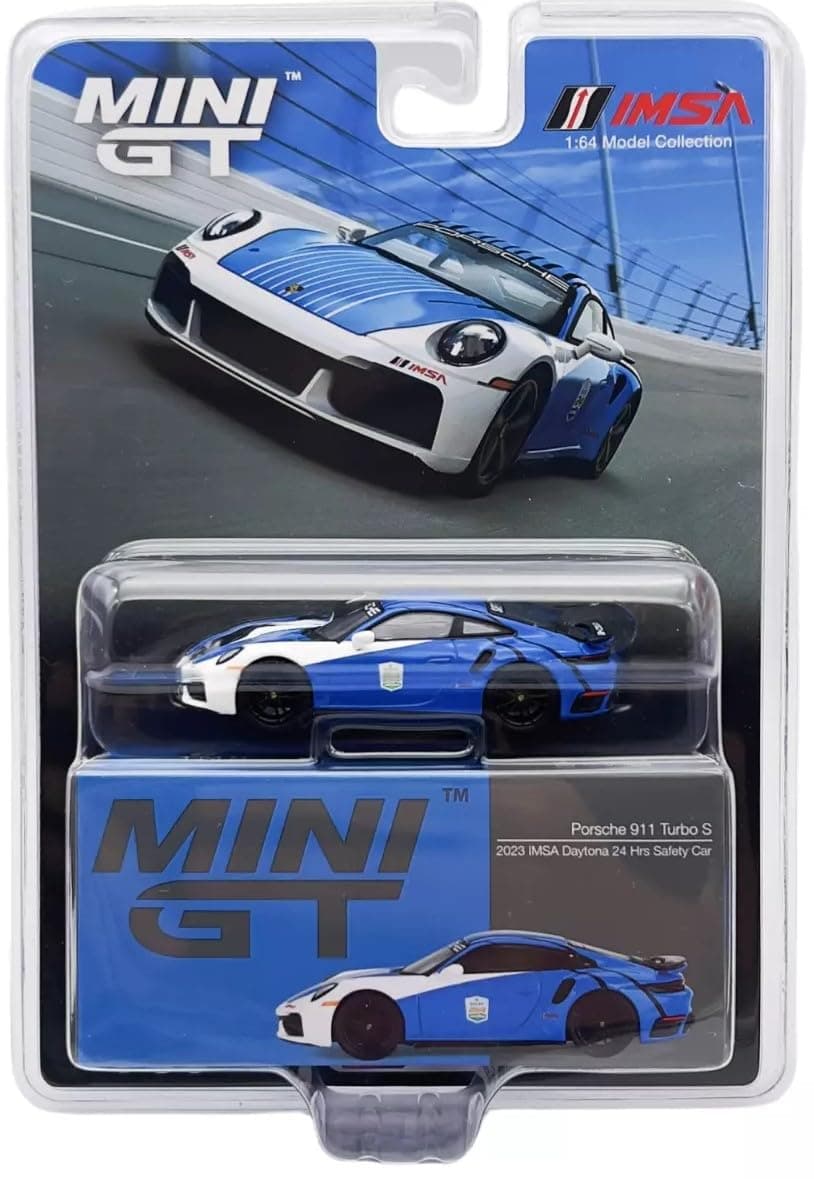 Mini GT Models True Scale atures Car Compatible with Porsche 911 Turbo S Safety Car 2023 IMSA Daytona 24 Hrs 1/64 Diecast Car M 00735