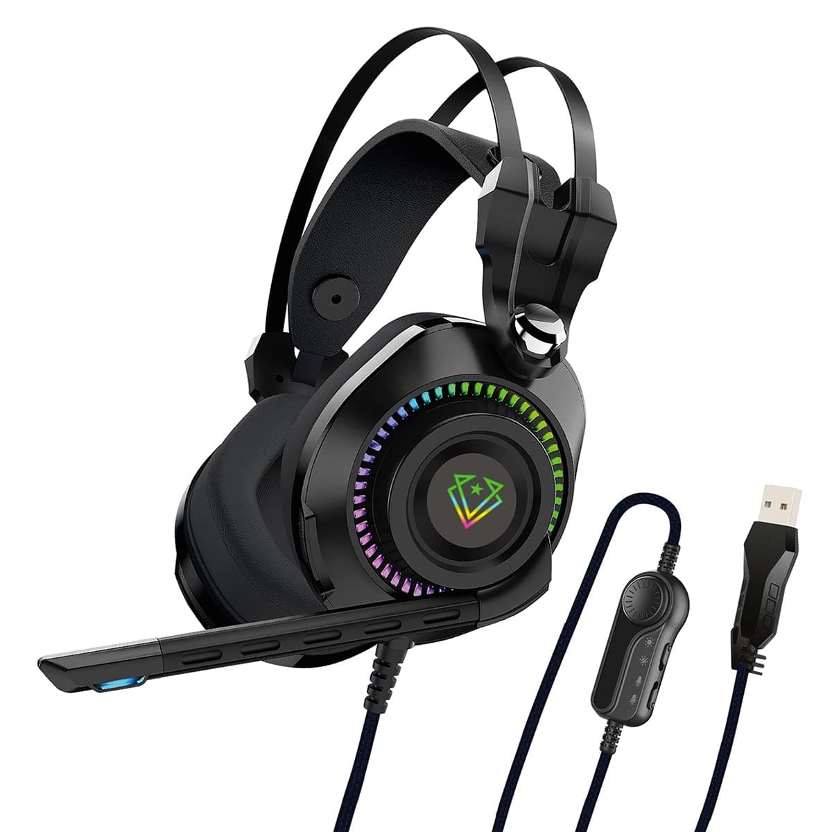 Vertux High-Definition Game Command Over-Ear Gaming Headset | Unidirectional Noise Isolating Microphone | On-Ear Controls Headphone | Steel-Reinforced Headband - Black, Bogota