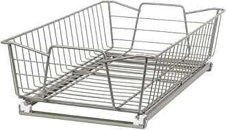 11 in. Pull Out Cabinet Organizer, Heavy Duty, Slide Out Pantry Shelves Drawers for Kitchen, Bathroom, Nickel