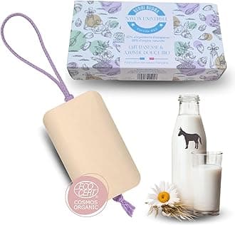 Donkey Milk Soap Bar - 100% Natural Soap Bar - Organic Bar Soap With Almond Milk & Donkey Milk - Face Soap - Hands Soap - Body Soap - All Natural Soap - Unscented Bar Soap For Women - Made In FranceCOSMOS Organic by EcocertCOSMOS Organic by EcocertCOSMOS Organic by Ecocert
