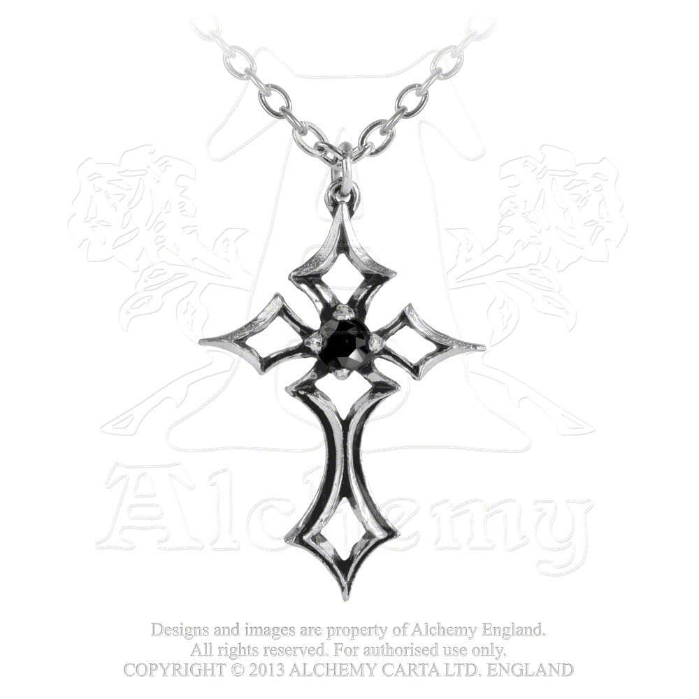 St. Lorenz Kruez Crystal Gothic Cross Necklace