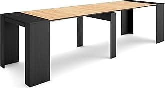 Skraut Home | Extendable Console Table | Folding Dining Table | 300 | For 14 diners | Folding table | Modern Style | Black and Oak