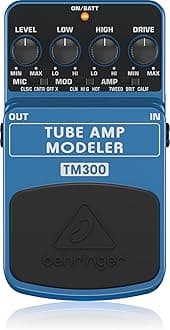 Behringer TUBE AMP MODELER TM300 Ultimate Tube Amp Modeling Instrument Effects Pedal, Teal
