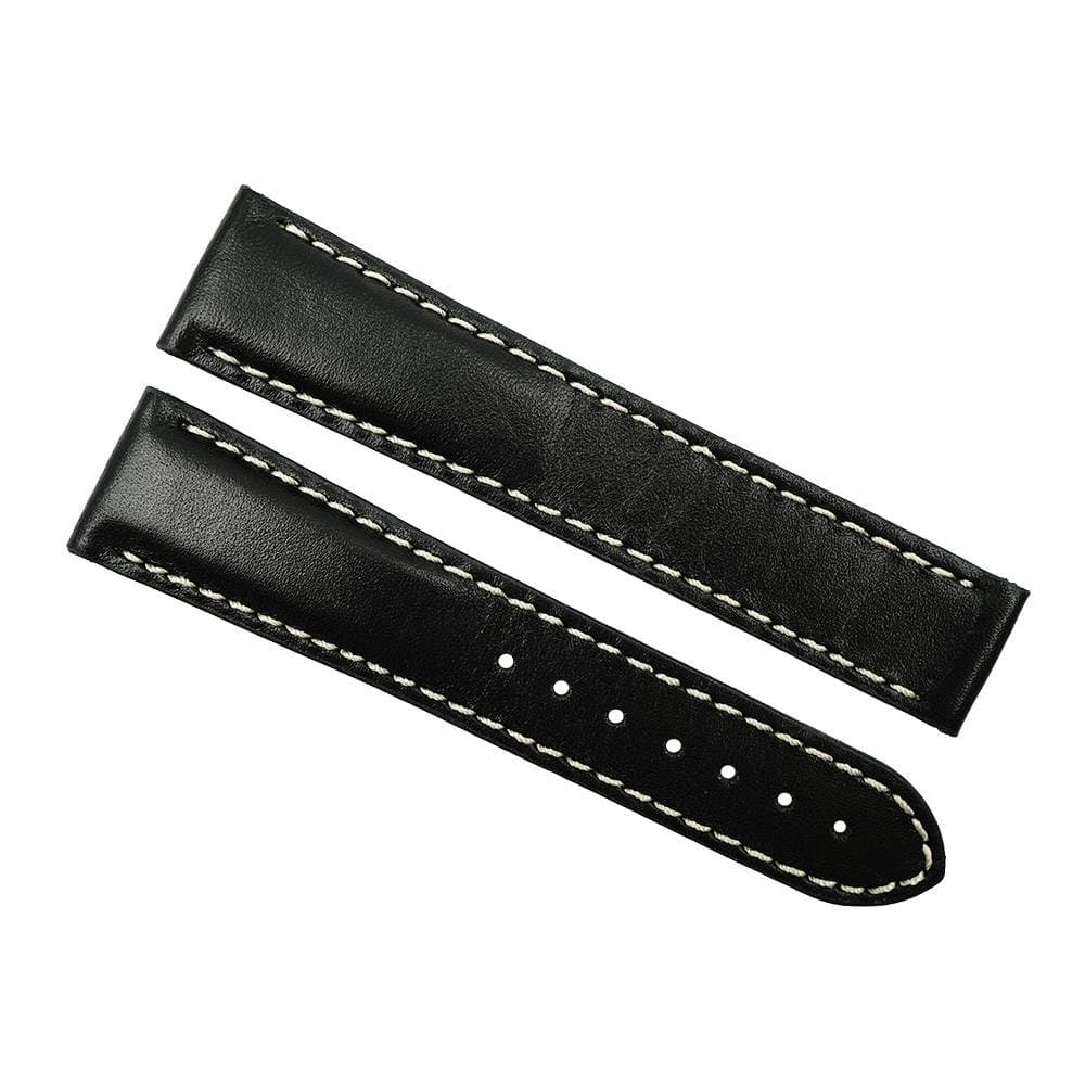 20mm x 18mm Black Omega Seamaster Deville Genuine Leather Replacement Watch Strap