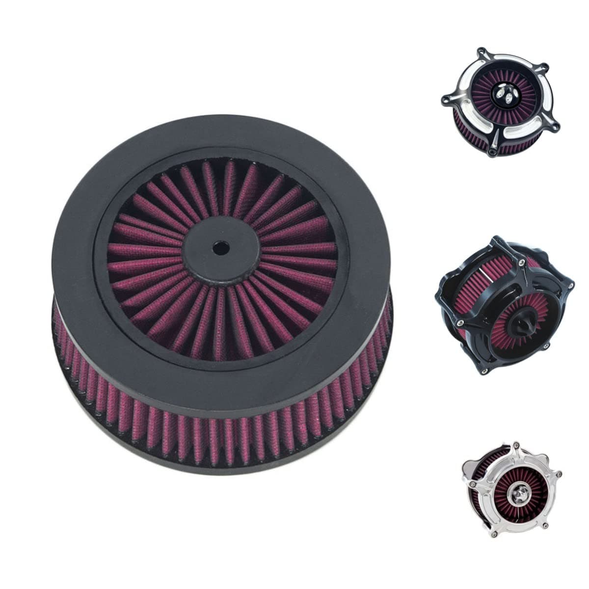 M Maintenanse Motorcycle Air Filter Inner Element Red Fit for Harley Sportster Dyna Softail Touring (Red)