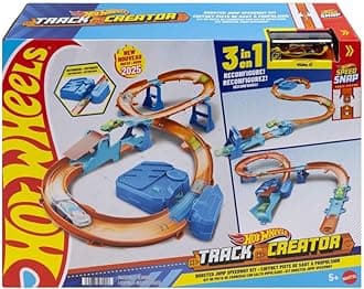 Toy Car Track Set, Deluxe Building Box with Motorized Booster, 1:64 Scale Vehicle, Speed Snap Track, Boosted Jump Speedway