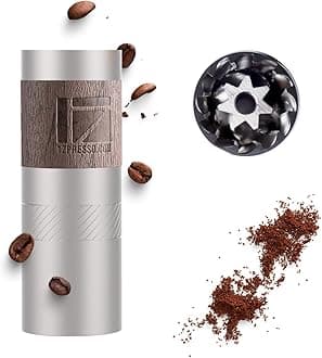 1Zpresso Q Manual Coffee Grinder, Mini Slim Travel Sized Fits in the plunger, Stainless Steel Conical Burr, Numerical Adjustable Setting for Pour Over French Press Cold Brew