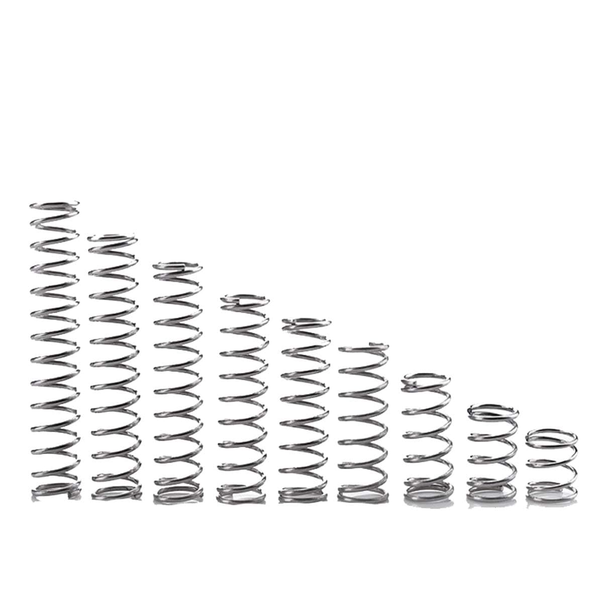10Pcs Y Type Spring 304 Stainless Steel Pressure Spring Wire Dia 0.5mm Outer Dia 8mm Length 10-50mm 0.5X8X15mm