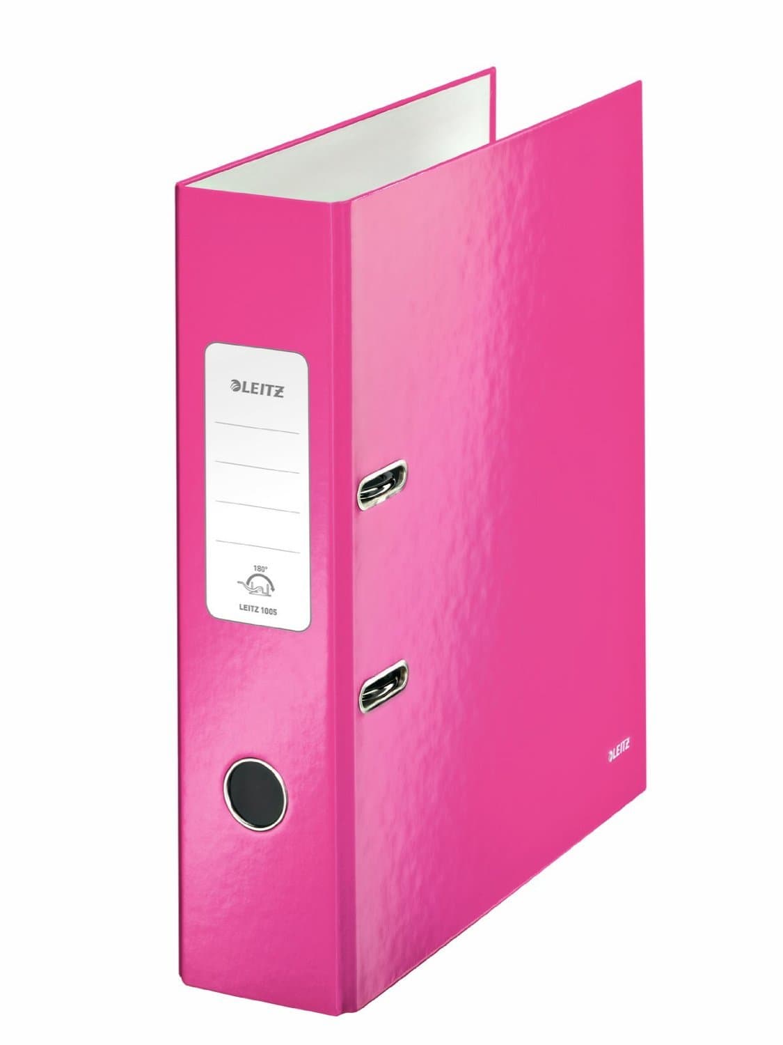 Leitz Wow Laminated Lever Arch File A4 80Mm Pink