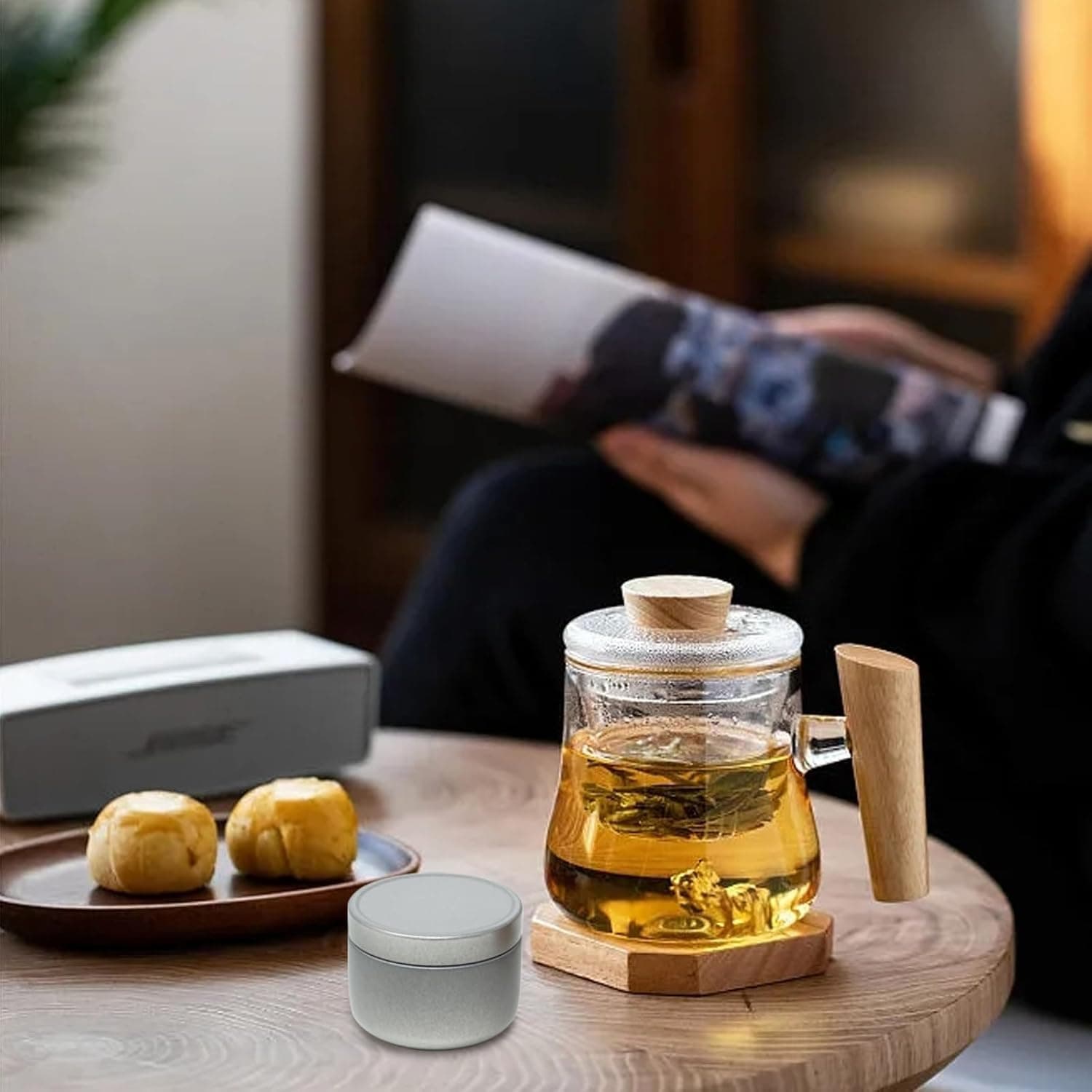 6PCS Multicolor Tea Tin Canisters Portable Tea Jars Loose Leaf Tea Storage Containers Mini Round Tinplate Coffee Can for Home Travel Use