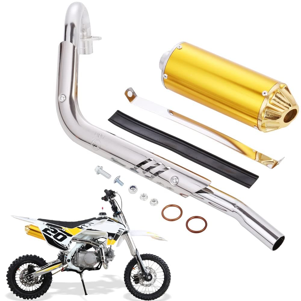 28mm High Performance Exhaust Muffler Silencer Pipe Assembly kit 90cc 110cc 125cc Dirt Pit Bike CRF50 SSR Baja Coolster Piranha Pister Pro Taotao 125cc TTR Taotao DB10 DB14 BMS pro 70