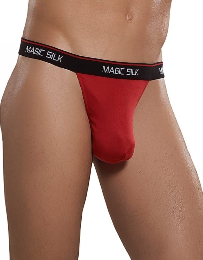 Magic Silk Branded Silk Knit Micro Thong 4586 L/Red