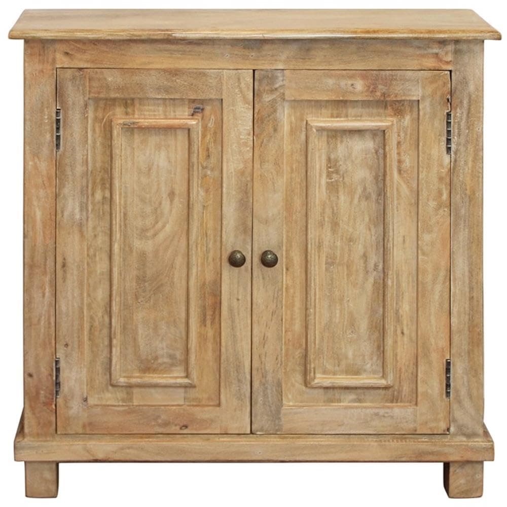 Moti Jenna 2-Door Solid Wood Sideboard in Distressed Natural Finish