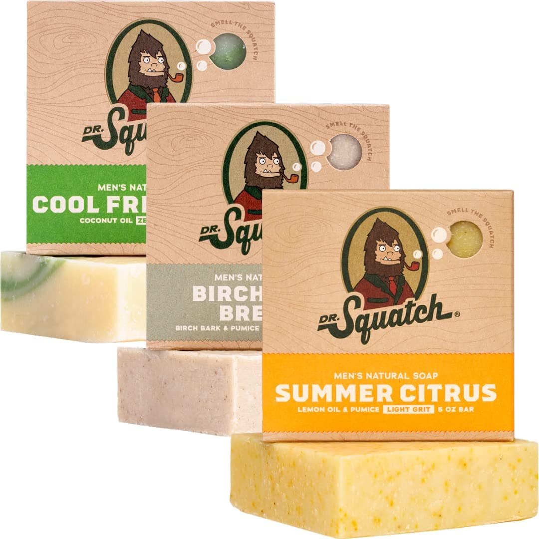 - Natural Men’s Bar Soap - Cold Process Body Soap Bar with Natural Oils - Gifts for Men - Summer Citrus, Birchwood Breeze & Cool Fresh Aloe (5 oz, 3-Pack)