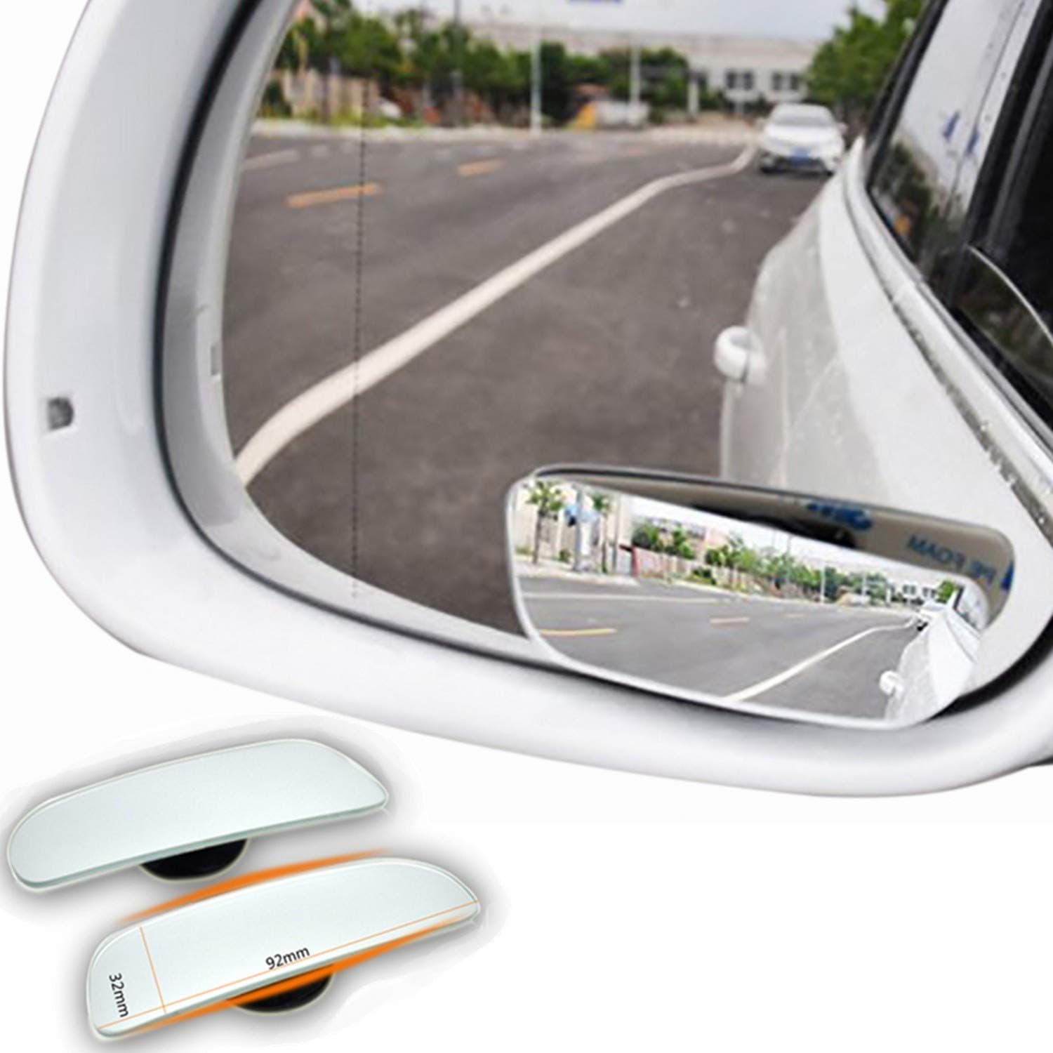 2 Pcs Blind Glass Mirror Auto Mirror Blind Side Mirror 360° Wide Angle Adjustable