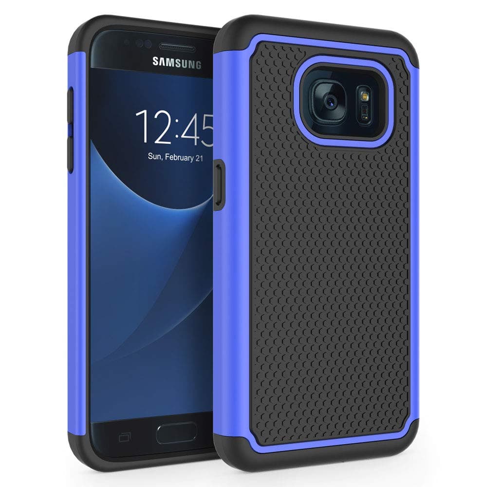 Galaxy S7 Case, [Shockproof] Defender Protective Phone Case Cover for Samsung Galaxy S7 (5.1", 2016) [Blue]