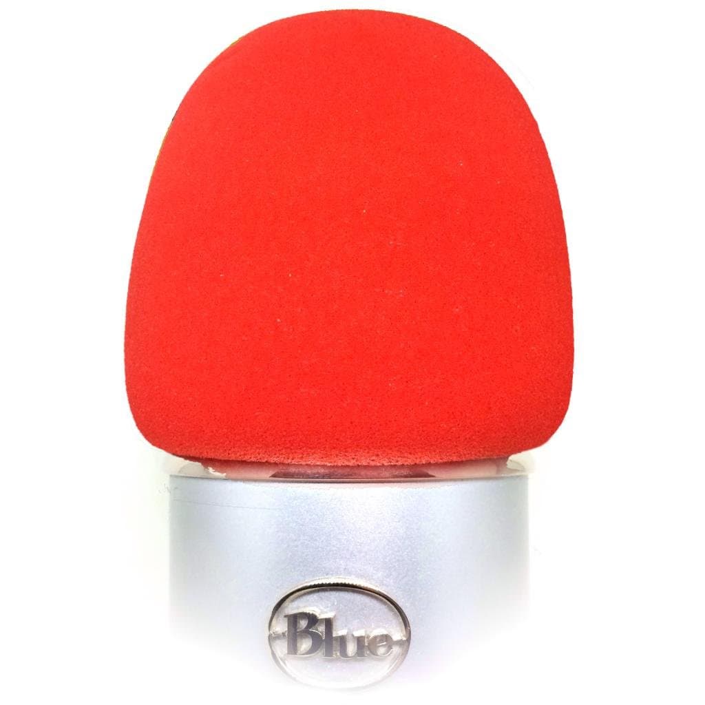 Foam Windscreen for Blue Yeti, MXL, Audio Technica, and Other Large Microphones - Red