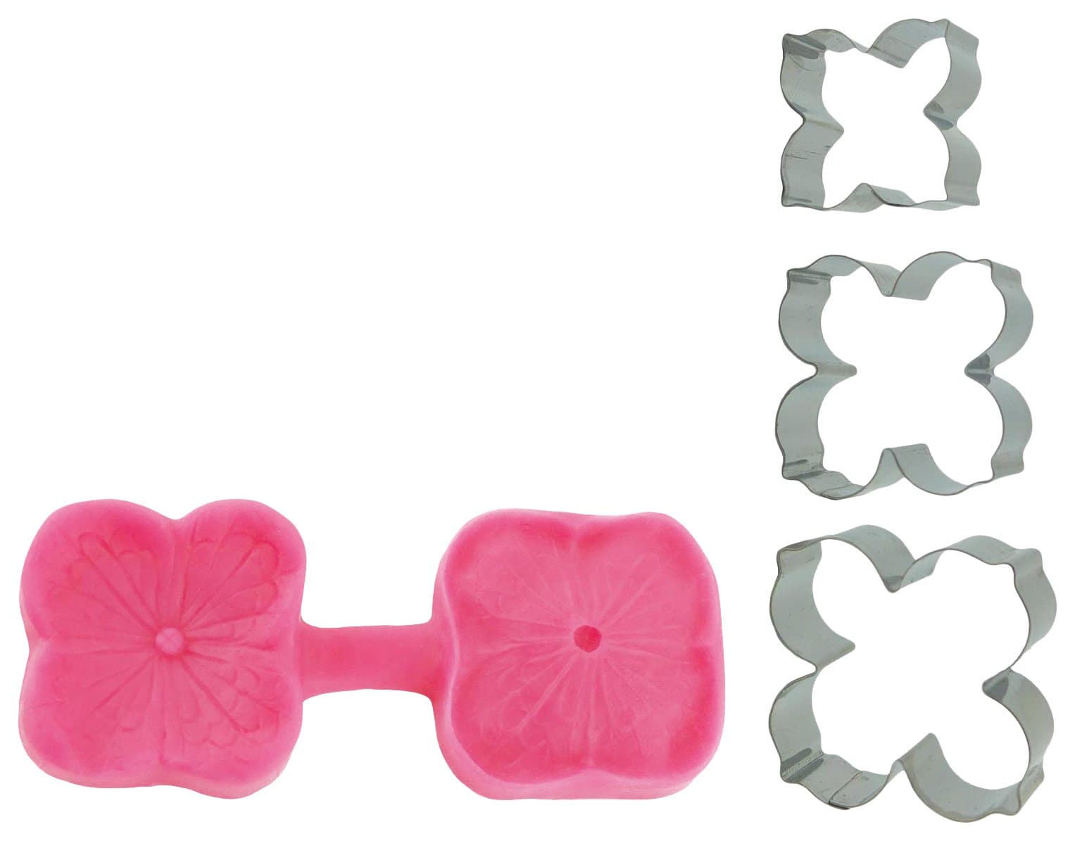 Blossom Sugar Art Hydrangea Multi Set Including Silicone Mould and Cutters, Pink, 17 x 11 x 1.5 cm