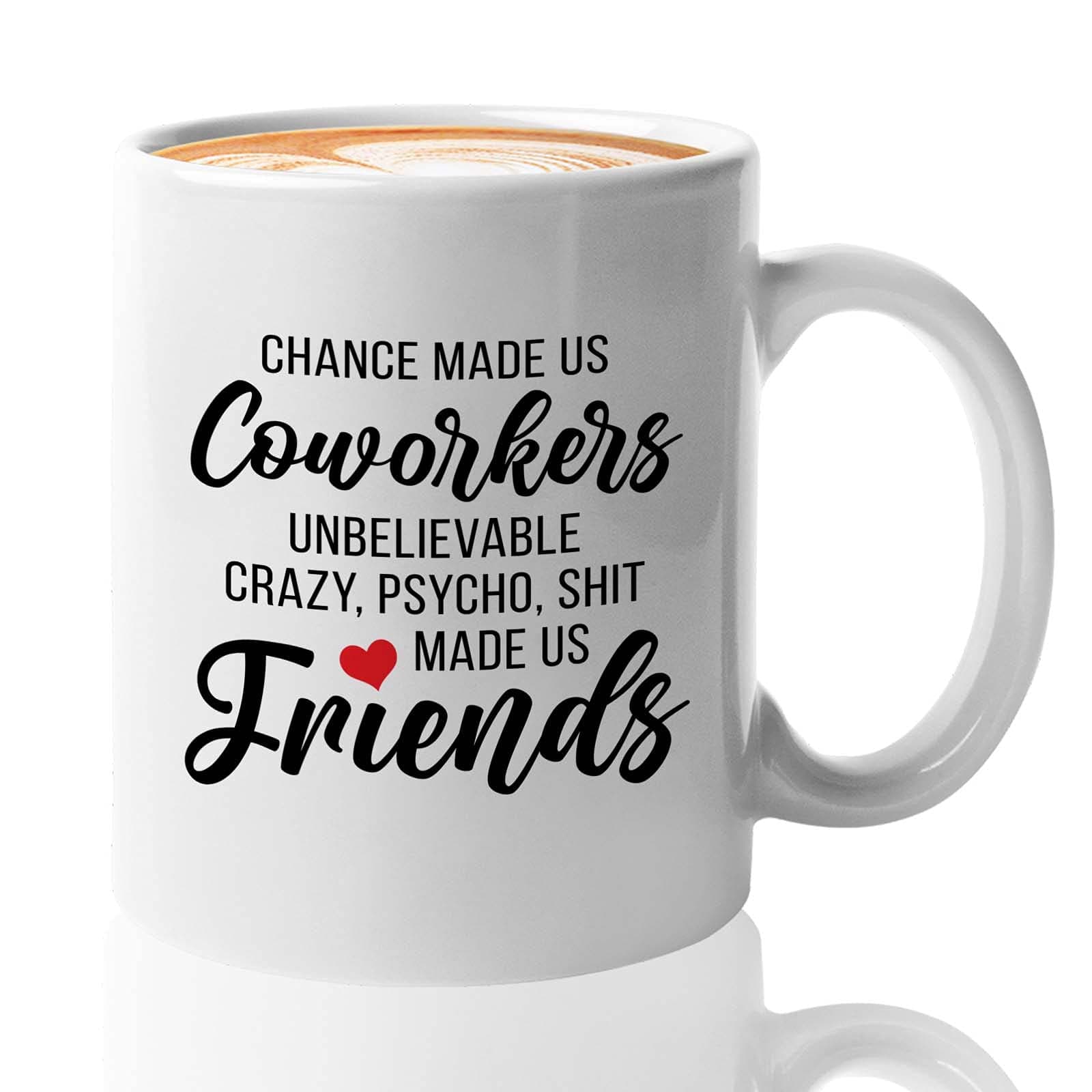 Bubble Hugs Work Bestie Coffee Mug 11oz White - Chance Made Us Co Workers - Employee Humorous Coworker Occupation Accountant Lawyer Graduated School Office Job Sarcasm Crazy Psycho