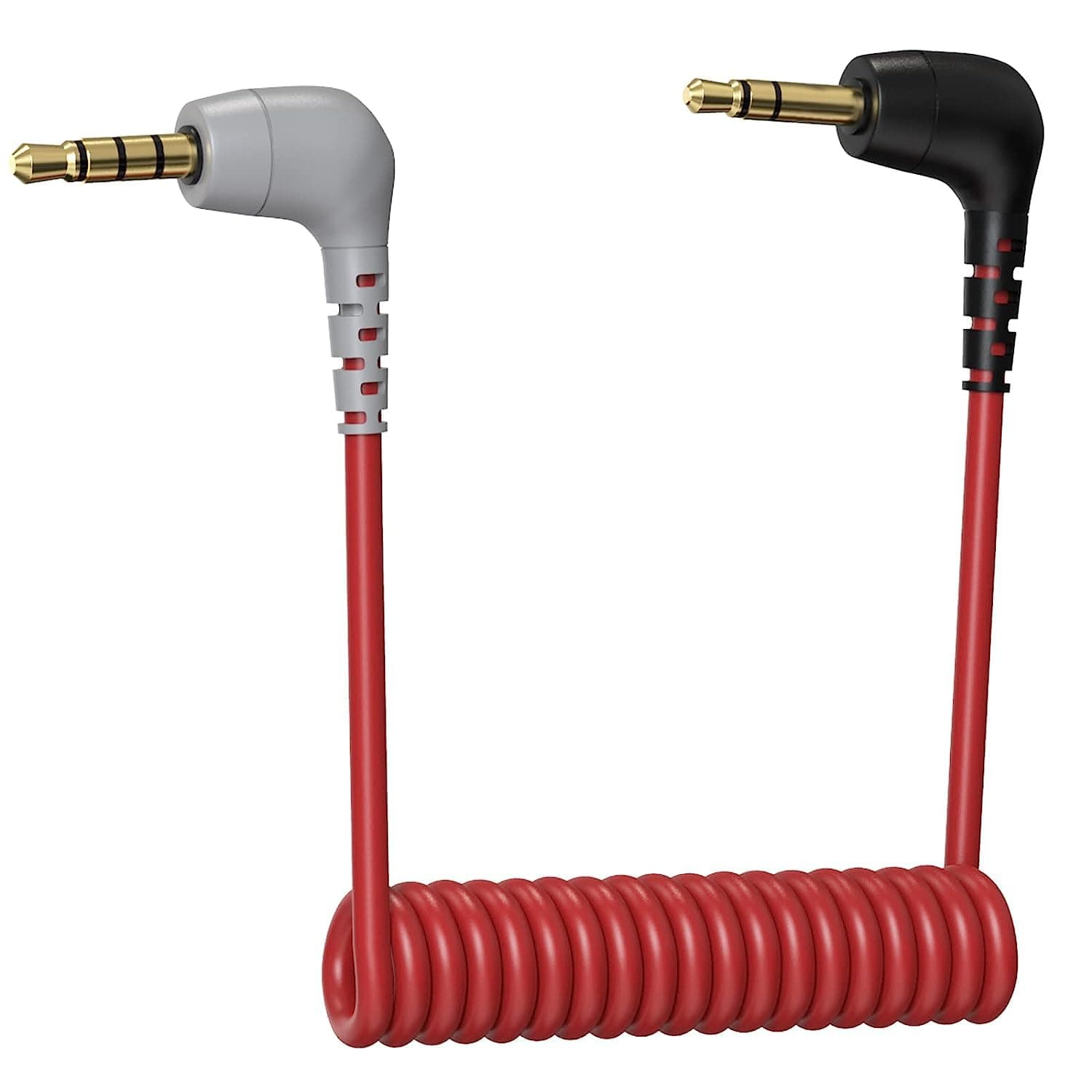 Alitutumao 3.5mm TRS to TRRS Microphone Patch Cable, 1/8 Male to Male Coiled Replacement Rode SC7 Microphone Audio Cord Compatible with Rode SC7, VideoMic, VideoMicro Go, BOYA with Smartphone Tablets