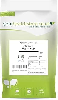 yourhealthstore® 100% Pure Lactose Free Skimmed Milk Powder 300g, No Additives, No Added Sugar, No Soy Lecithin, No Bovaer, Vegetarian, (Recyclable Pouch)
