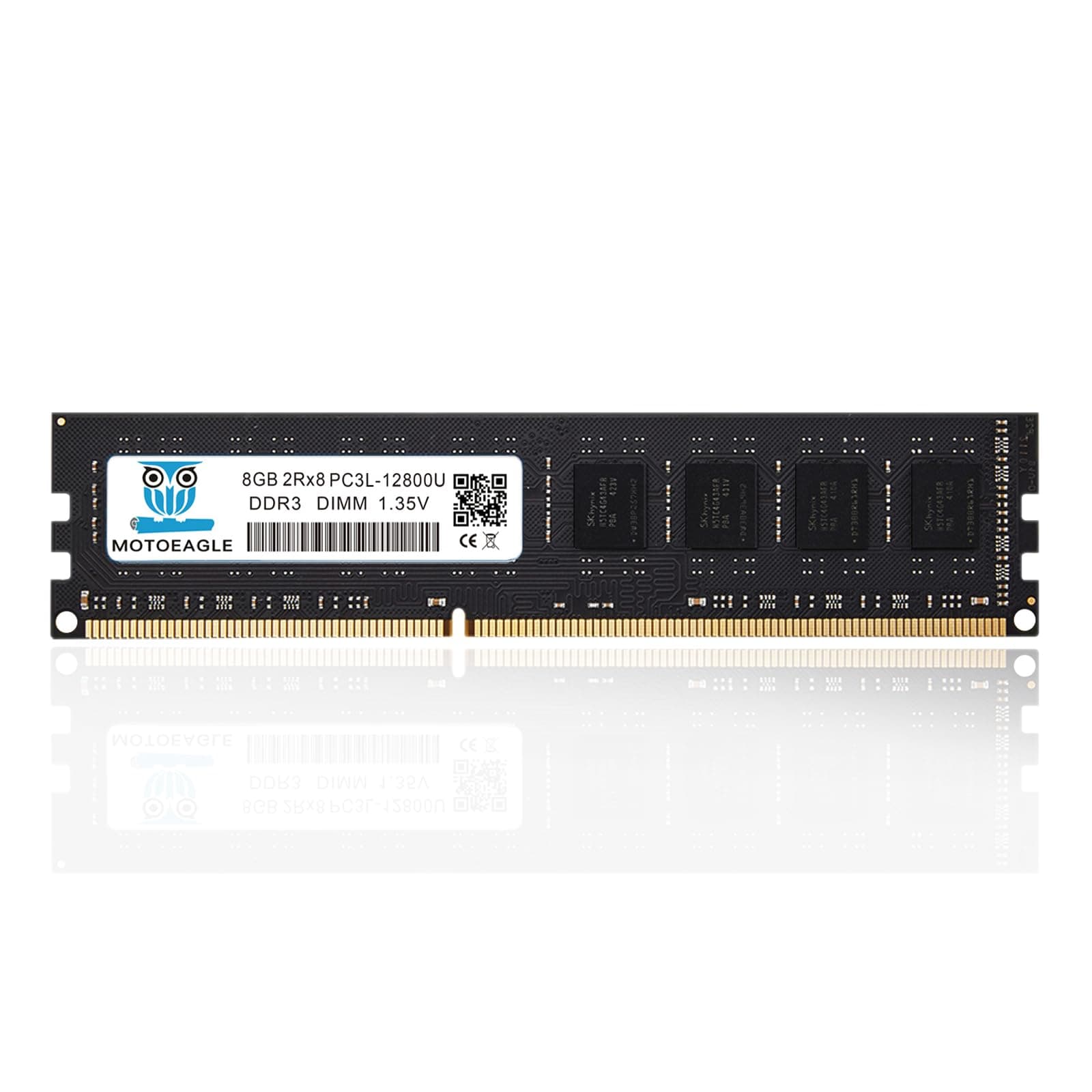 8GB DDR3L 1600MHz PC3L-12800U-11 Non ECC Unbuffered 1.35V 2Rx8 Dual Rank 240 Pin UDIMM Desktop Memory RAM Module Upgrade