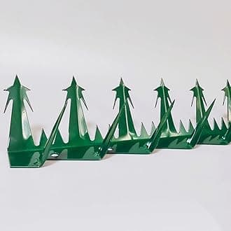 HM&DX Outdoor Wall Metal Spikes with Screws,Security Fence Bird Pigeon Spikes,Hot Dip Galvanized Anti-Theft Anti Climbing Spikes for Roof Walls Railing(L, Green)
