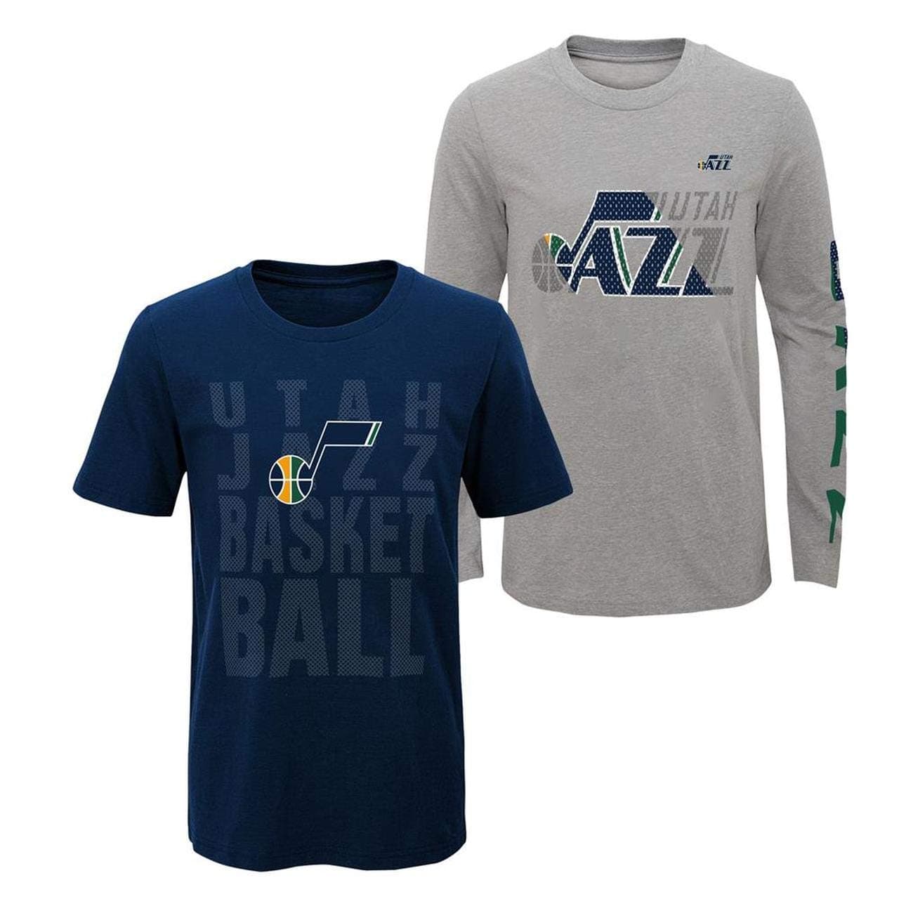 OuterstuffNBA Youth 8-20 Primary Logo 2 for 1 Long Sleeve Short Sleeve T-Shirt Combo Set