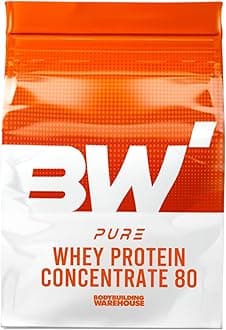 Pure Whey Protein Concentrate 80 - Premium Grass Fed, Low Carb, Low Fat Supplement - 20g Protein Per Scoop - Bodybuilding Warehouse (Coconut, 5kg)