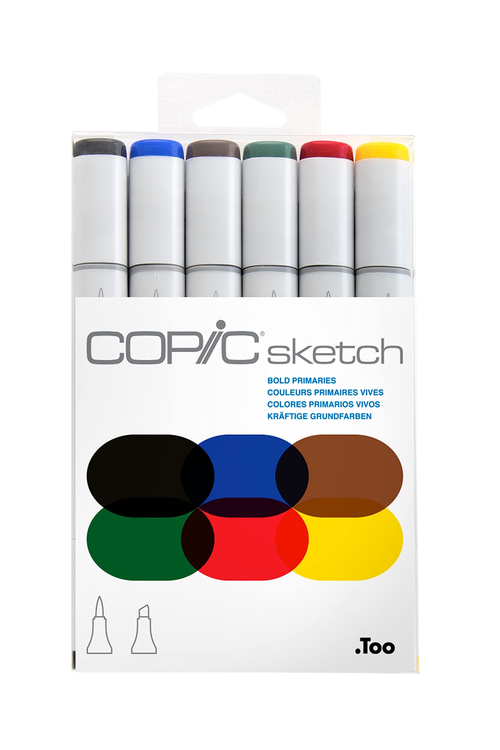 Copic Sketch Marker Set, 6-Colors, Bold Primaries