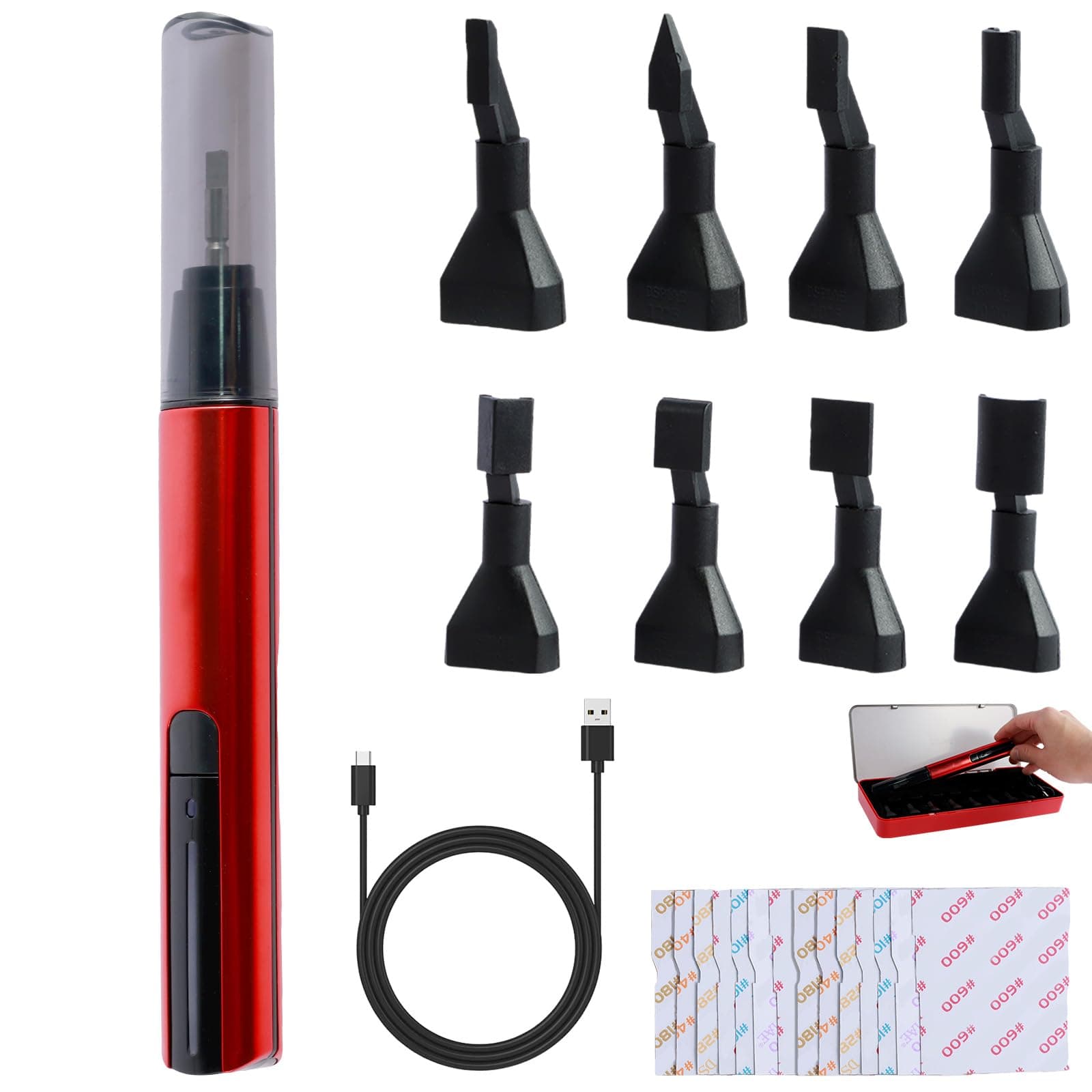 Mamamax Mini Reciprocating Sander Set, USB Rechargeable Mini Sanding Pen with Overload Protection 3 Gears Adjustable Sanding Pen Polishing Machine for Grinding Polishing Surfaces