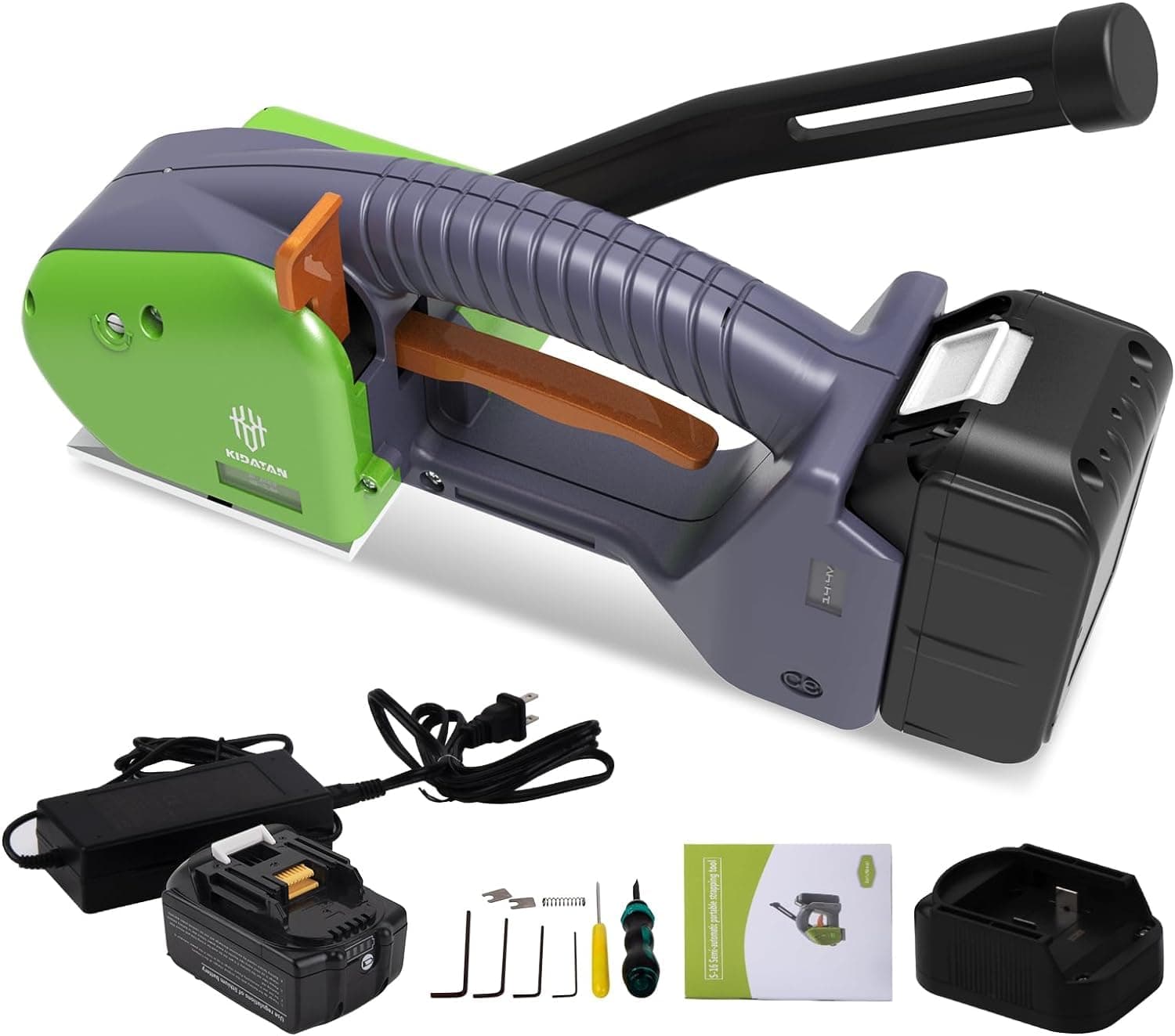 GOYOJO Electric Strapping Tool Packaging Strapping Machine No Sub-Banding Handheld Strapping Machine for PP & PET Belt Width 1/2" 5/8" for Plastic Packaging Strapping Tensioner Baler for Pallet Box