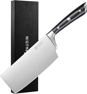 PAUDIN Cleaver Knife, Switzer Chinese Chef Knife 7 Inch, High Carbon Stainless Steel Butcher Knife with ABS Handle, Kitchen Knife for Meat Cutting Vegetable Slicing