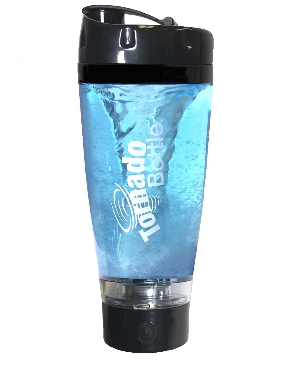 Tornado Bottle 2.0 Vortex Mixer, Electric Protein Shaker, Battery Powered, For Sports, Outdoors, Camping, BPA-Free, 20oz, Black