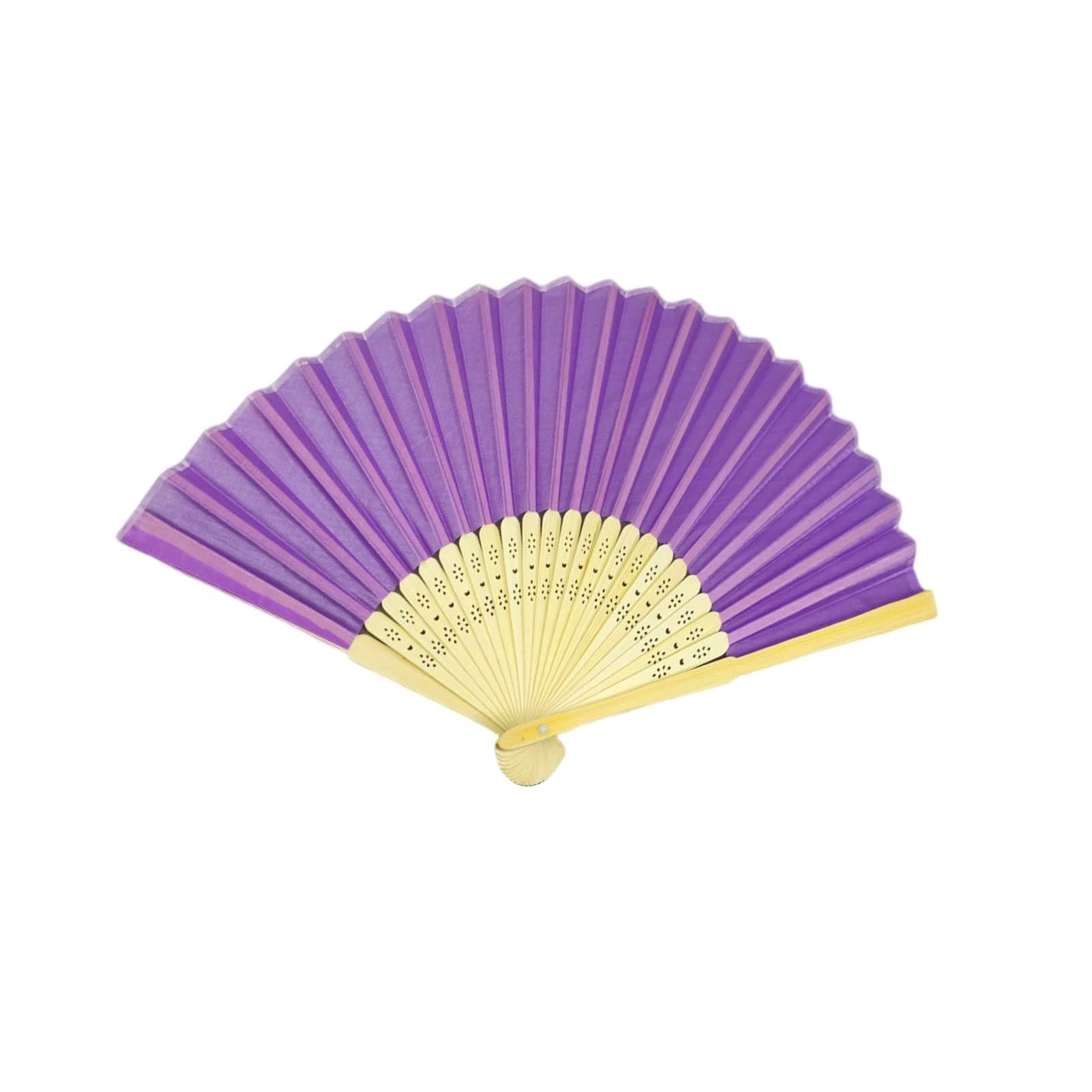 Foldable Bamboo Fans, Chinese DIY Hand Held Bamboo Silk Folding Hand Fan for Wedding, Festival, Dance, Gift, Performance, Decorations Purple