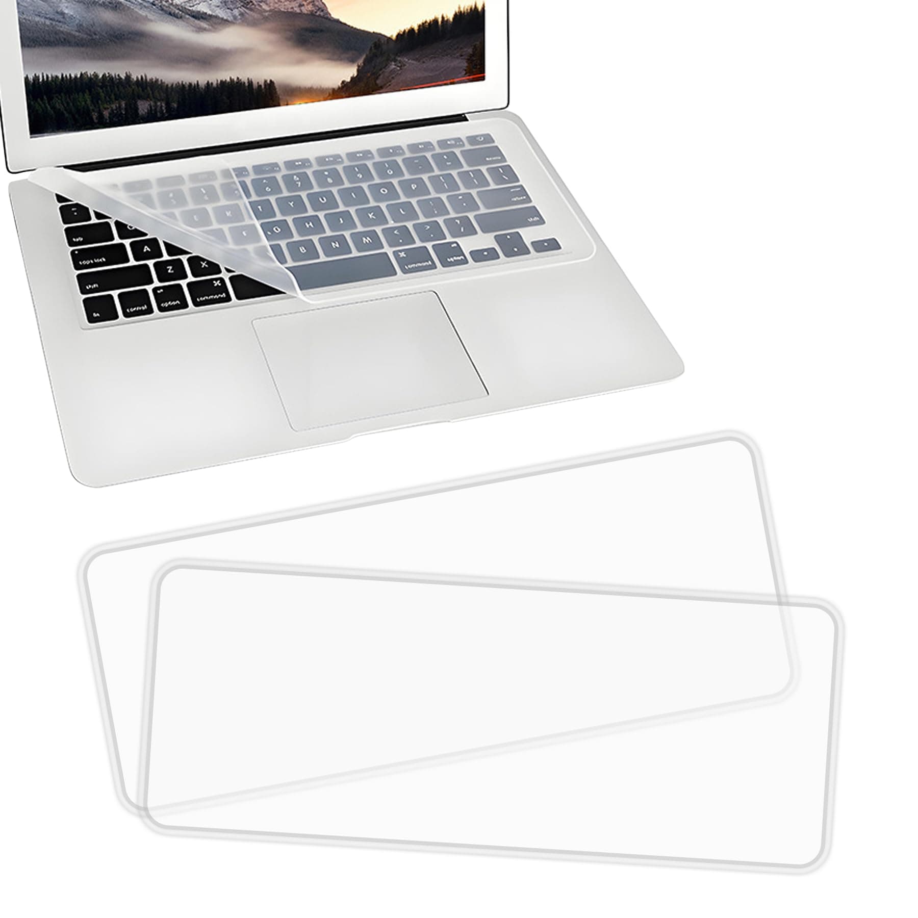 EKIND 2 Sheets Universal Waterproof and Dustproof Keyboard Cover for 12-14 Inch Laptops, with Keypad Keyboard Cover Size (L:12.2" x W:5.08"), Ultra Thin Silicone Skin Protector (Transparent)