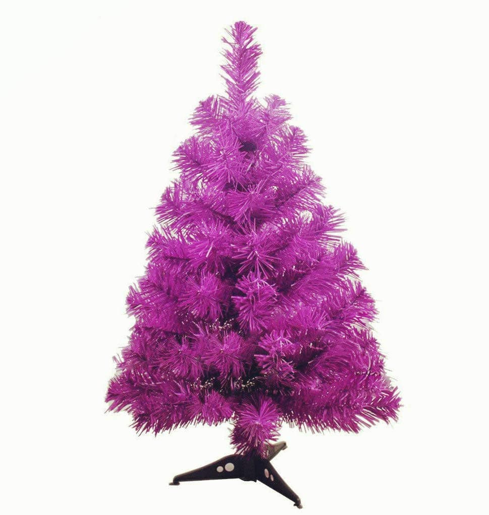 Artificial Christmas Tree Xmas Tree with PVC Base 2 Feet (Purple)