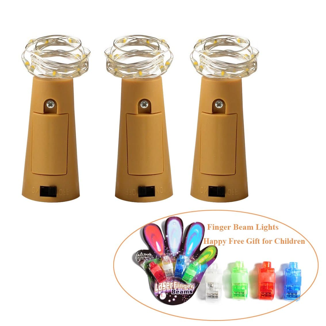 Led Wine Bottle Cork Lights 3 Pack Warm White/ Blue/Green Starry String Lights Battery Powered-Best Decorations for Bottles Jars DIY, Halloween, Christmas,Wedding, Party, Living Room