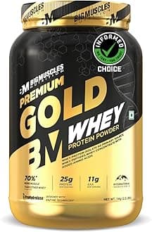 Premium Gold Whey [1Kg] | Informed Choice UK Certified | Isolate Whey Protein Blend | 25g Protein | 11g EAA | ProHydrolase Enzyme Technology [Cookie & Cream]