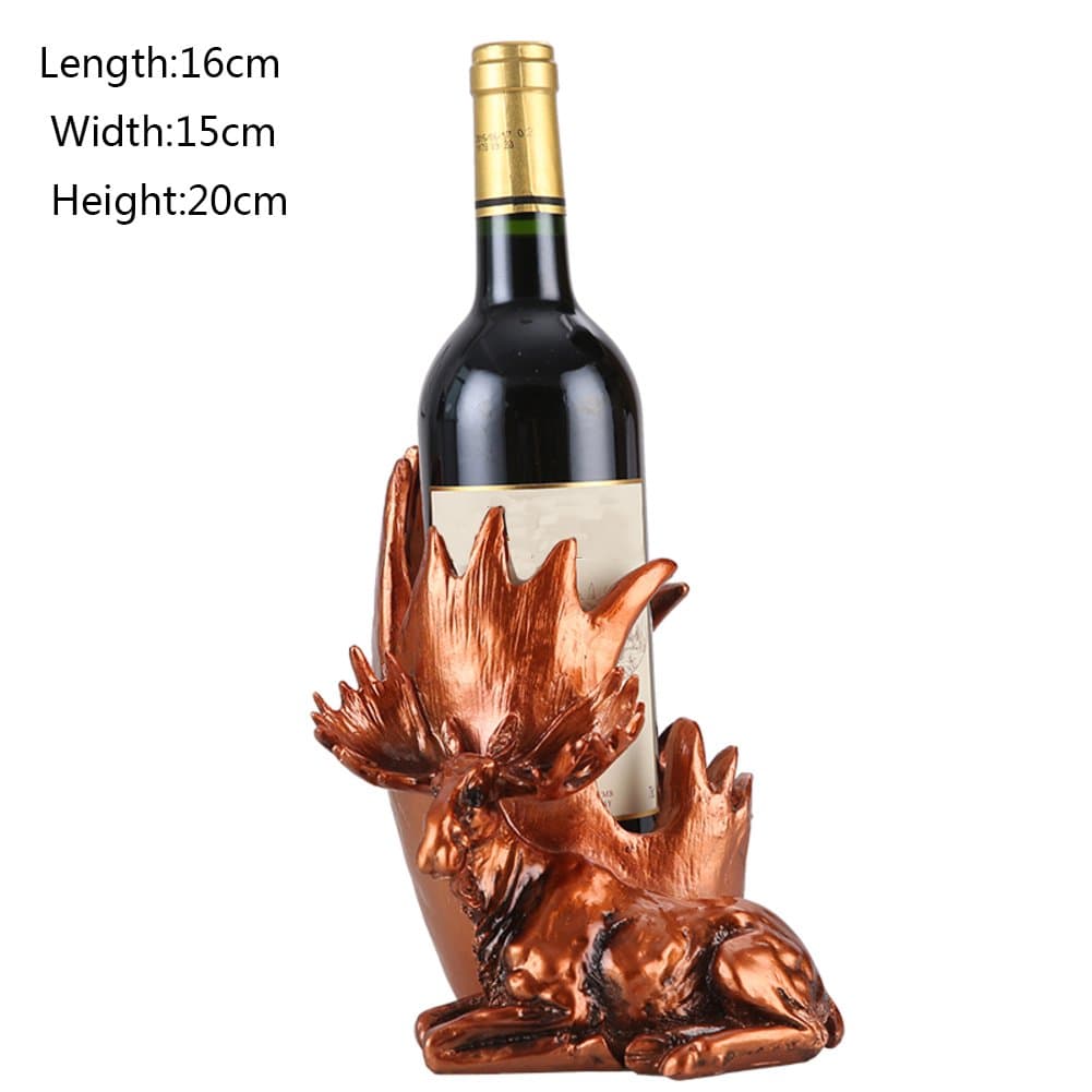 JIEJIEDE Creative Wine Rack,Eagle Shape Tabletop Wine Racks Personality Wine Cabinet Decoration Wine Bottle Holder Metal Wood Trendy Animal Shape -E
