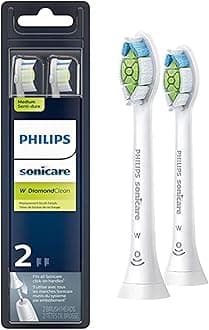 Philips Sonicare Genuine W DiamondClean Replacement Toothbrush Heads, 2 Brush Heads, White, HX6062/65