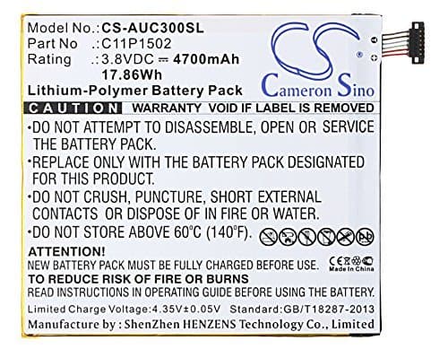 CS Tablet Battery Li-Polymer 4700 mAh Suitable for Asus ZenPad 10, Z300C, P023, ZenPad 10.1, Replaces Asus C11P1502, C11P1517